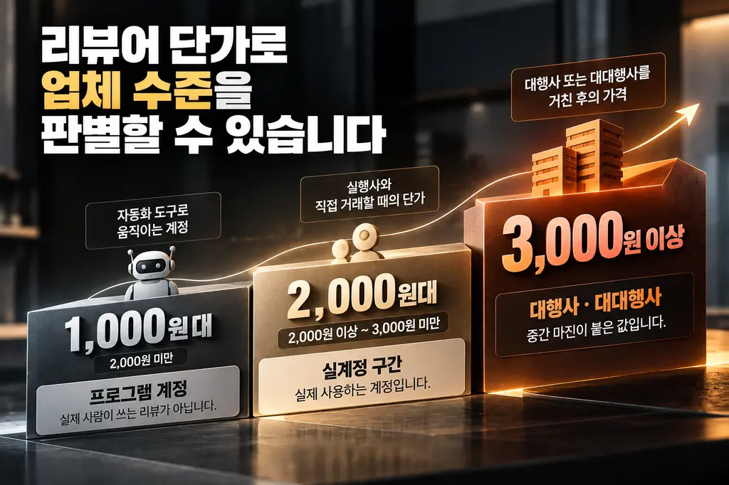 리뷰어 단가를 세 구간으로 구분한 원고의 비교 도표