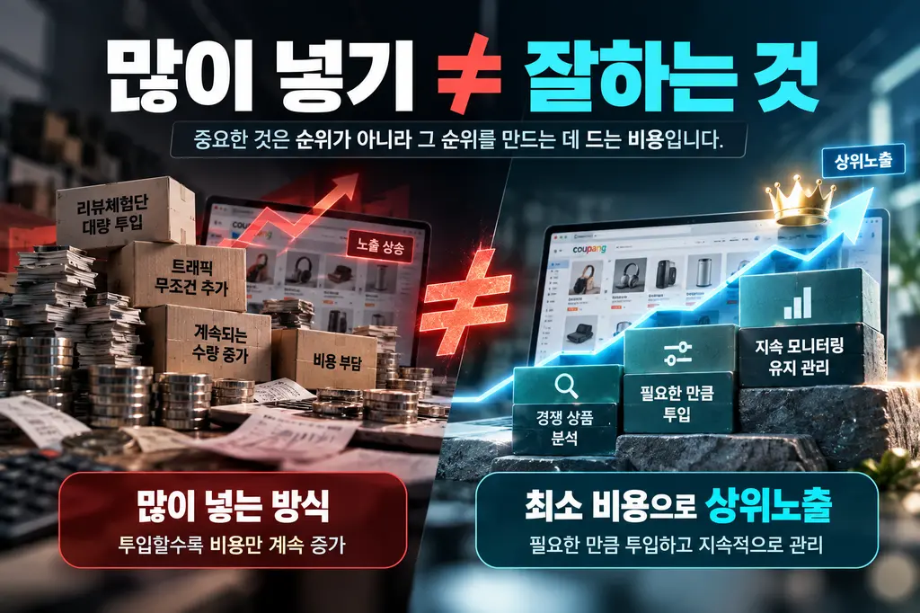대량 투입과 비용·모니터링 중심 관리 비교