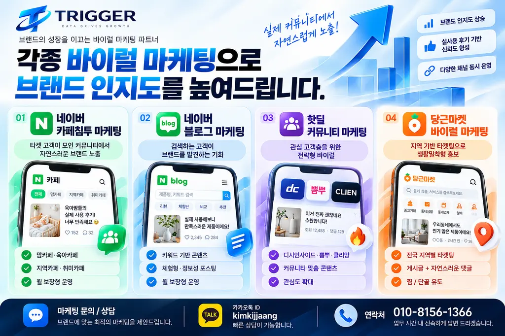 바이럴마케팅 / 키워드광고,당근바이럴 등 각종 마케팅은??