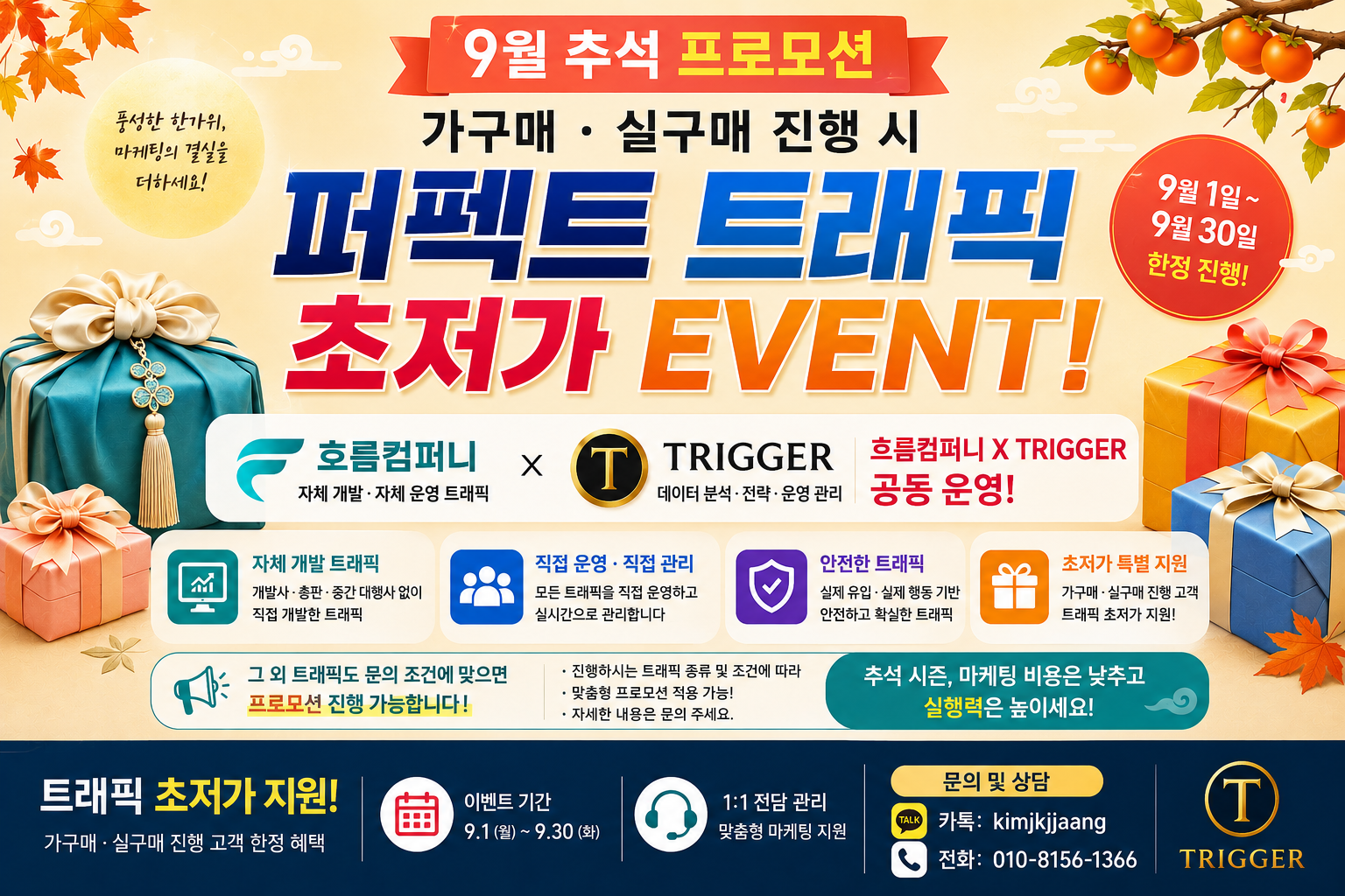 🎁[9월 추석 프로모션] 흐름컴퍼니 × TRIGGER｜가구매 실구매 트래픽 초저가 EVENT!🎁 이미지 2